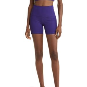 NWT Zella Luxe Rib High Waist Bike Shorts, BlackBerry, Women’s XS